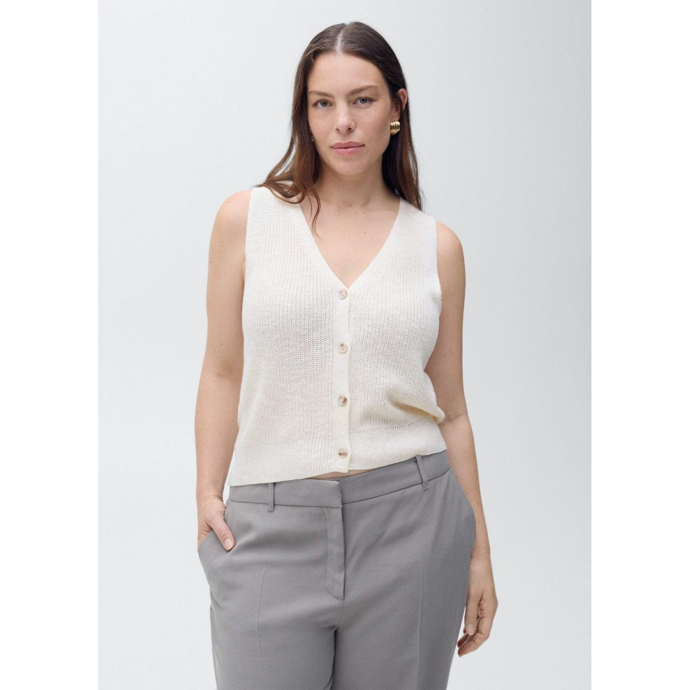 Gilet Maille Épaisse Boutons