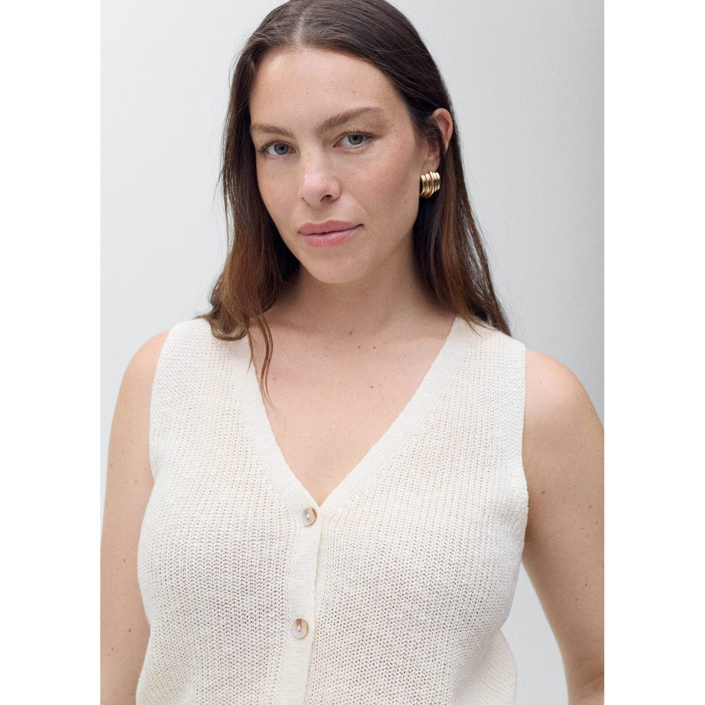 Gilet Maille Épaisse Boutons