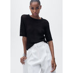 Pull-Over Crochet Manches Courtes