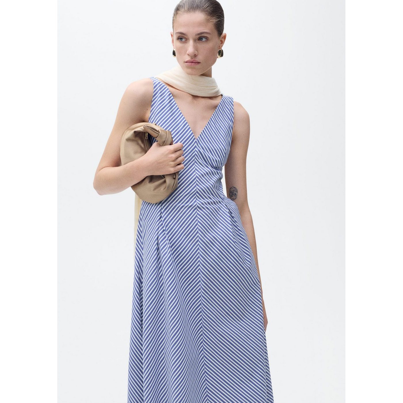 Robe Midi Évasée Rayures