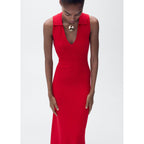 Robe Midi Maille Rabats