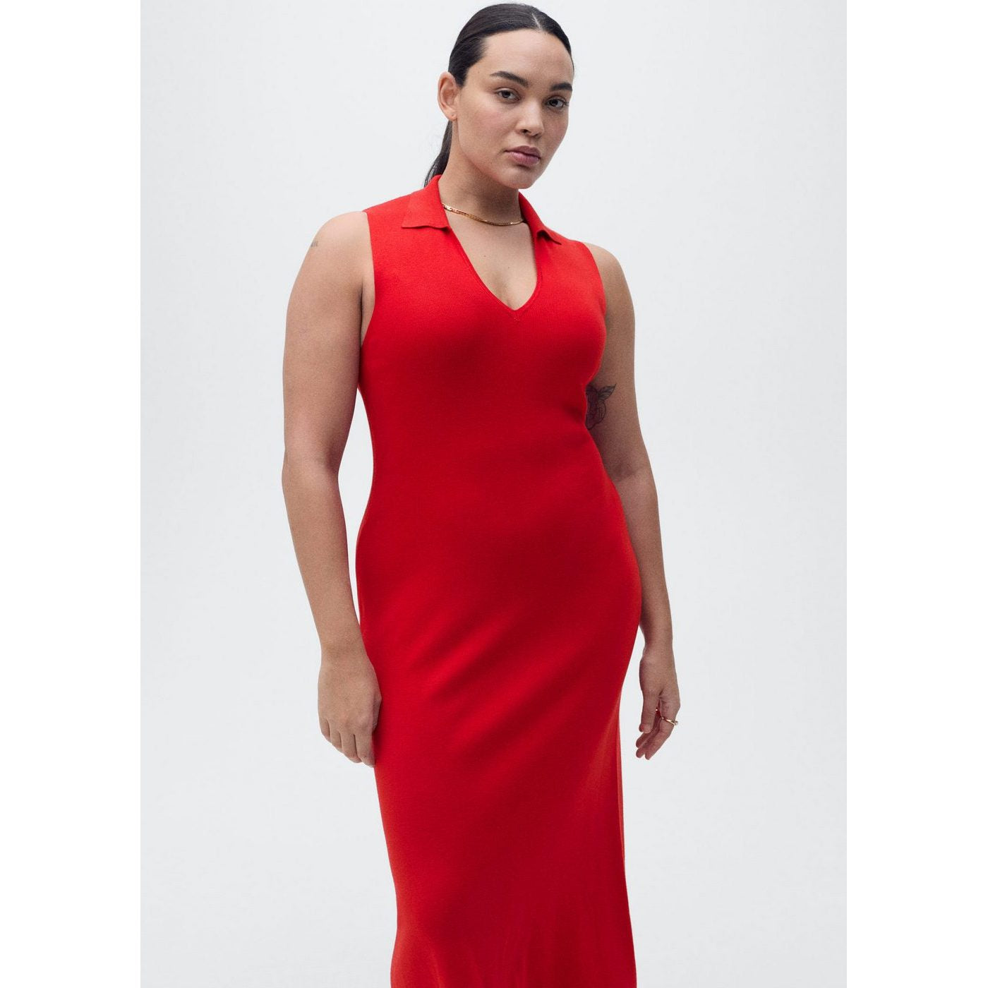 Robe Midi Maille Rabats
