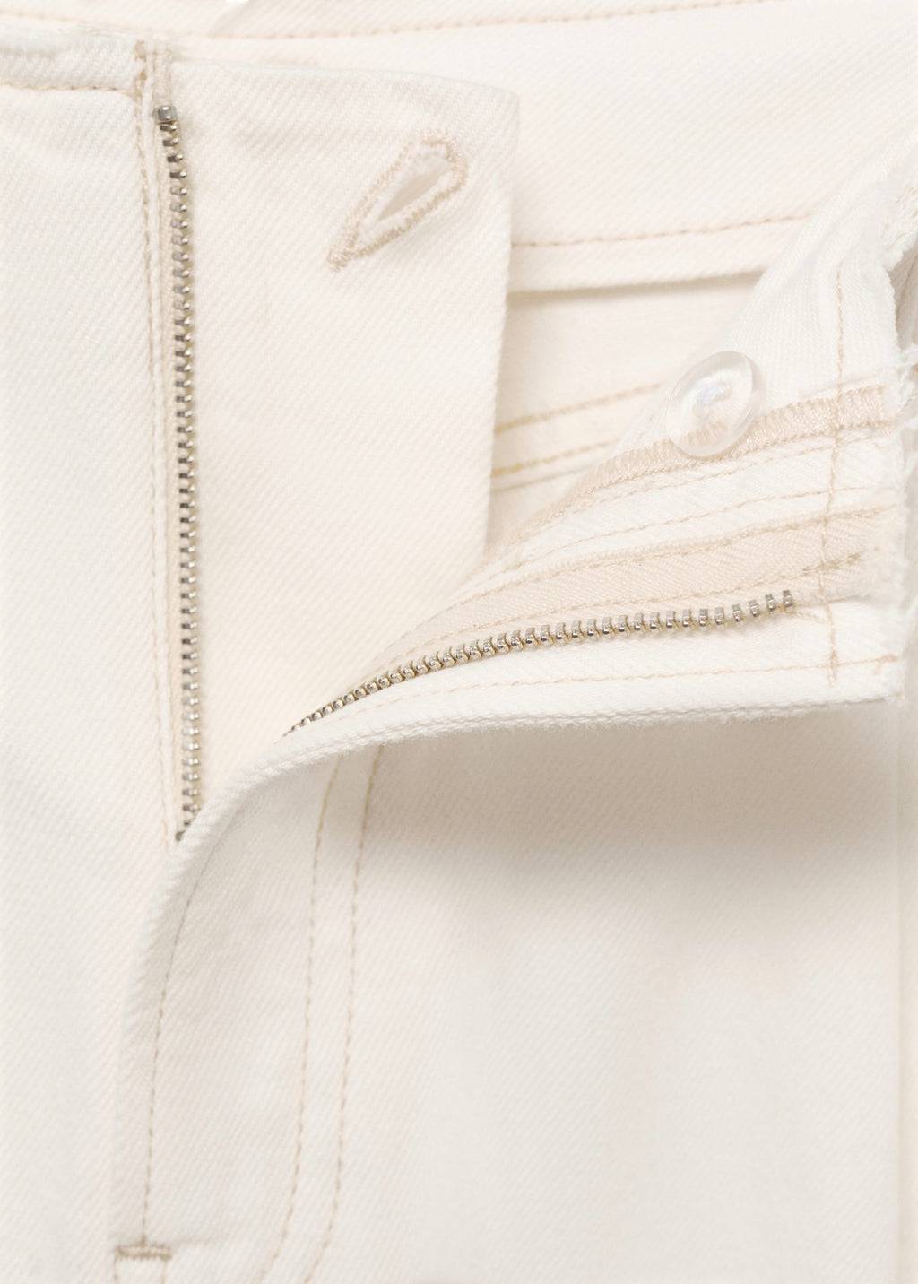 Pantalon En Denim Wideleg Taille Effilochée