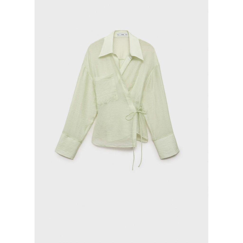 Chemise Croisée En Lyocell Avec Fermeture À