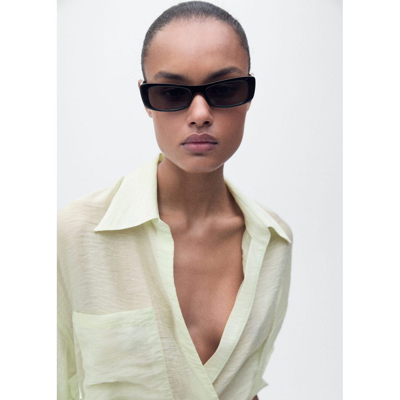 Chemise Croisée En Lyocell Avec Fermeture À
