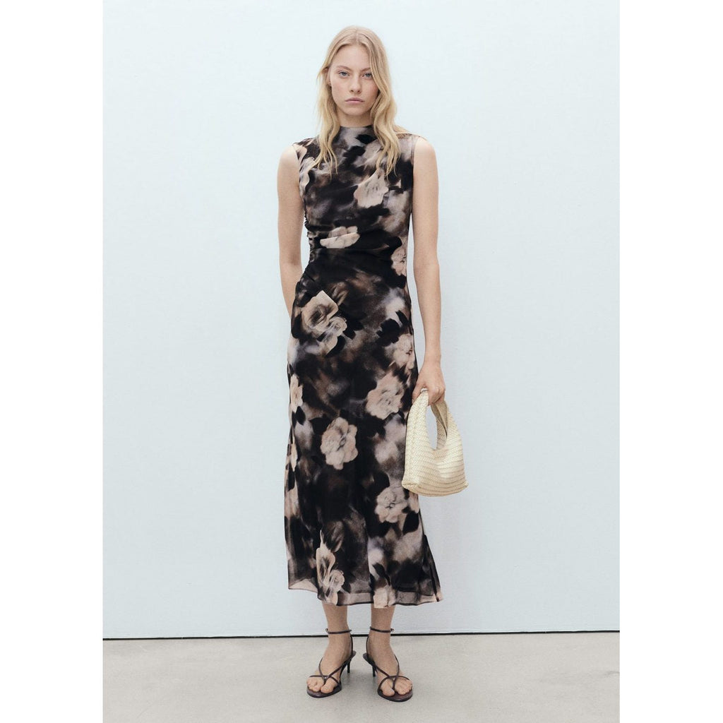 Robe Drapée Avec Imprimé Fleuri