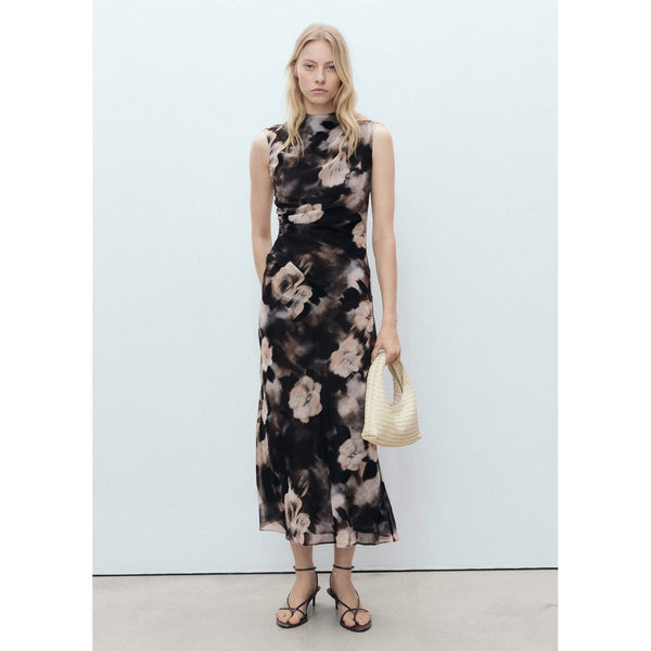 Robe Drapée Avec Imprimé Fleuri