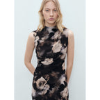 Robe Drapée Avec Imprimé Fleuri