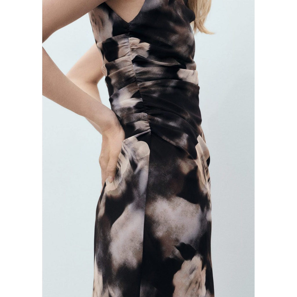 Robe Drapée Avec Imprimé Fleuri