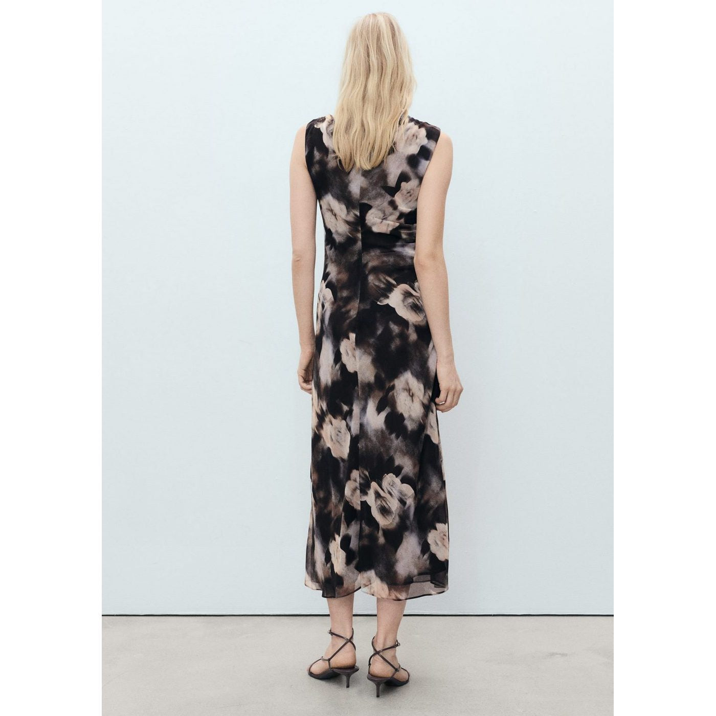 Robe Drapée Avec Imprimé Fleuri
