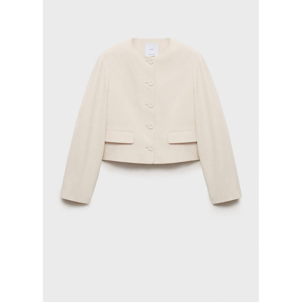 Veste En Lin Mélangé Avec Boutons