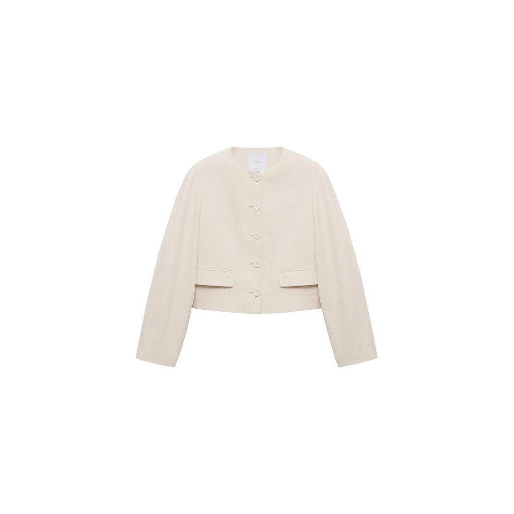 Veste En Lin Mélangé Avec Boutons
