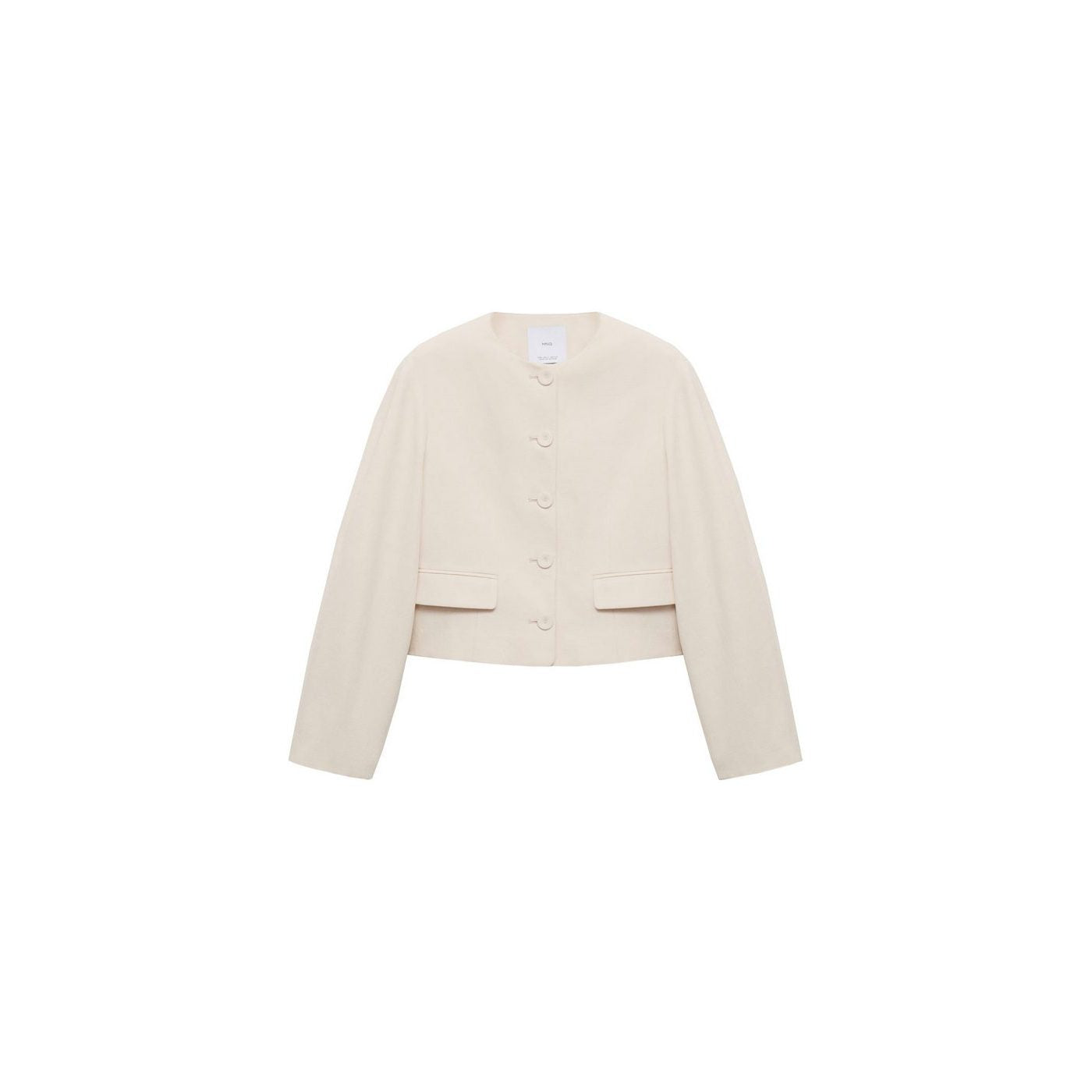 Veste En Lin Mélangé Avec Boutons