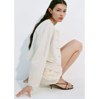 Veste En Lin Mélangé Avec Boutons