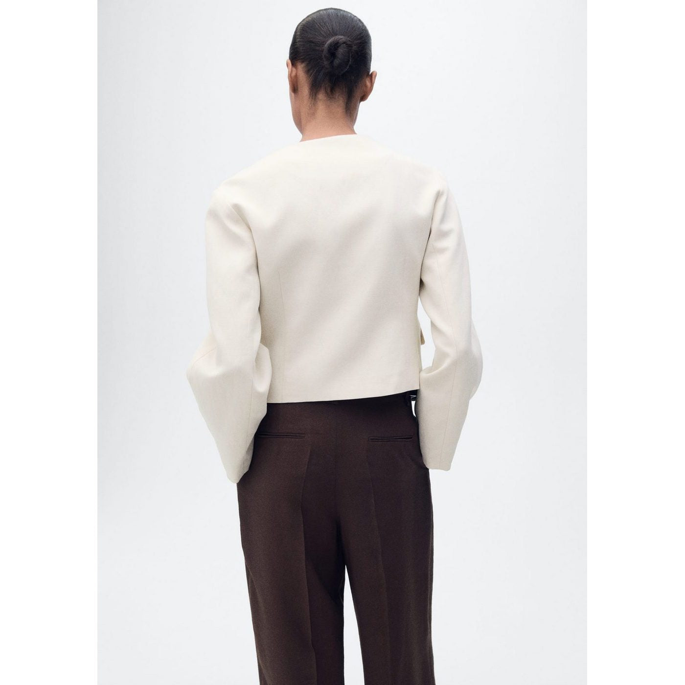 Veste En Lin Mélangé Avec Boutons