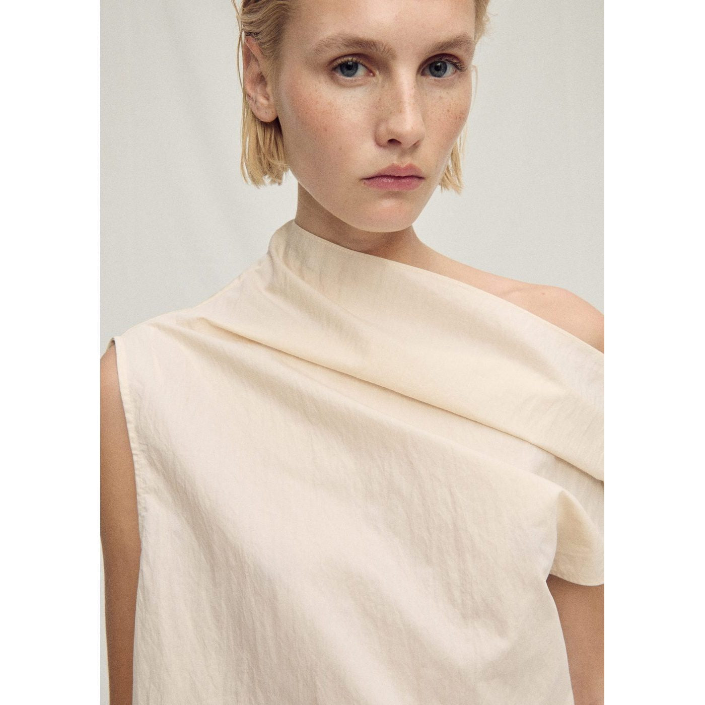 Chemisier Coton Col Asymétrique