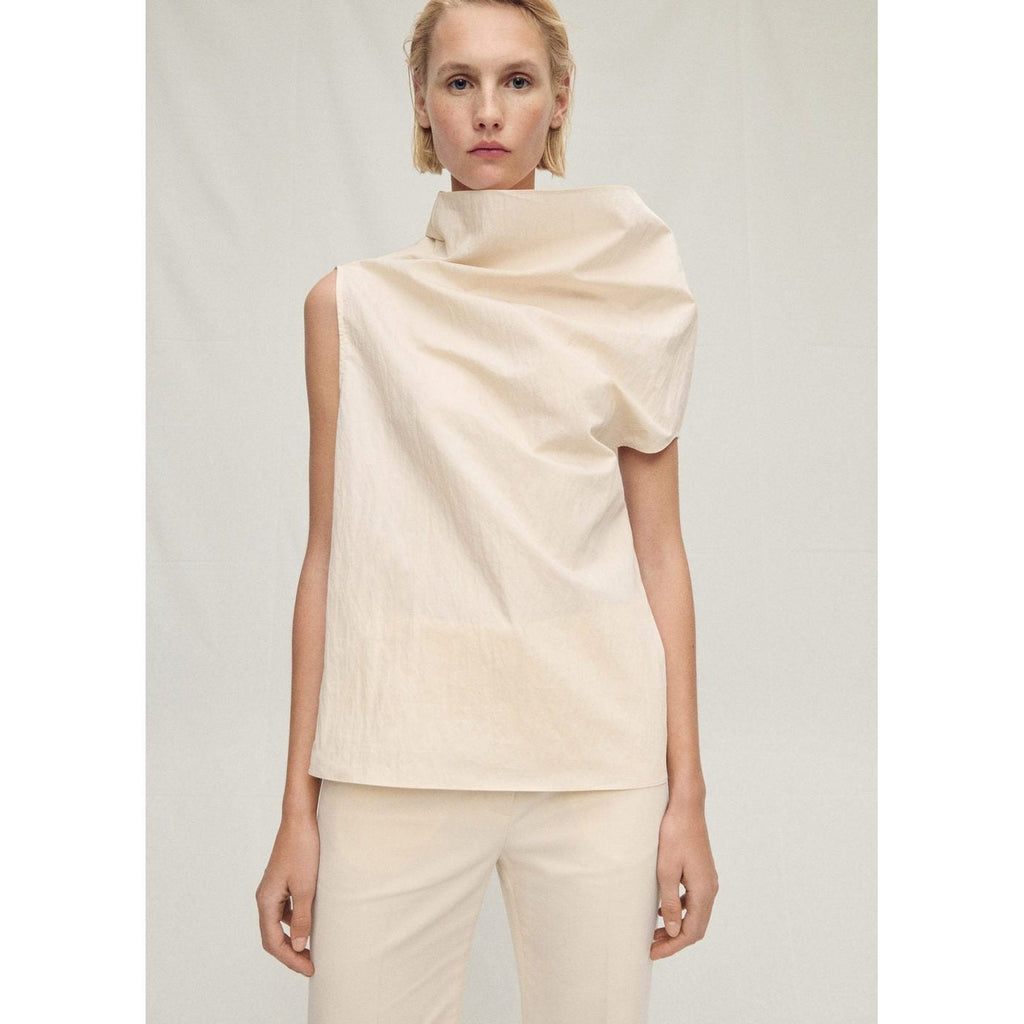 Chemisier Coton Col Asymétrique