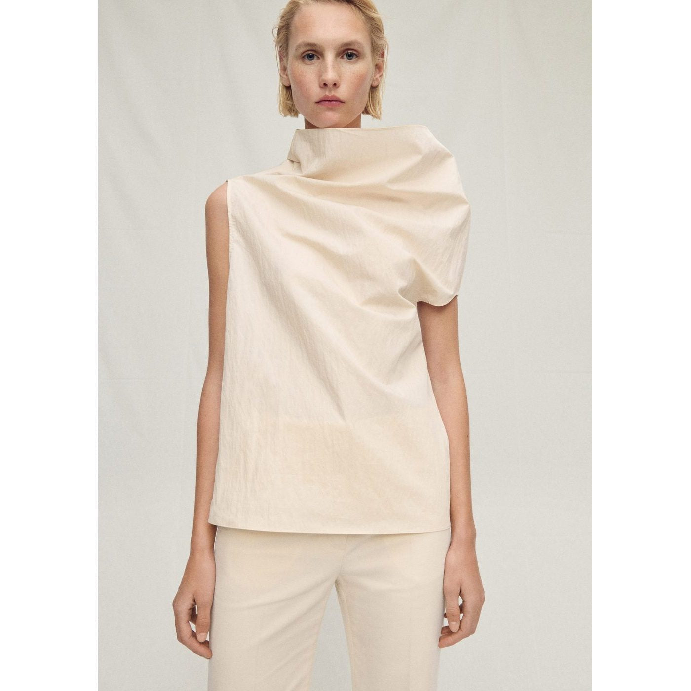 Chemisier Coton Col Asymétrique