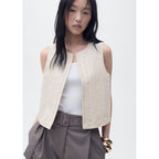Gilet Lin Brodé