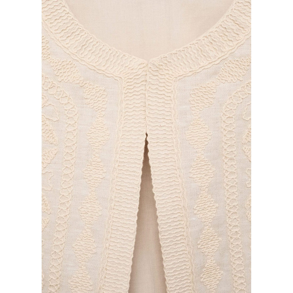 Gilet Lin Brodé