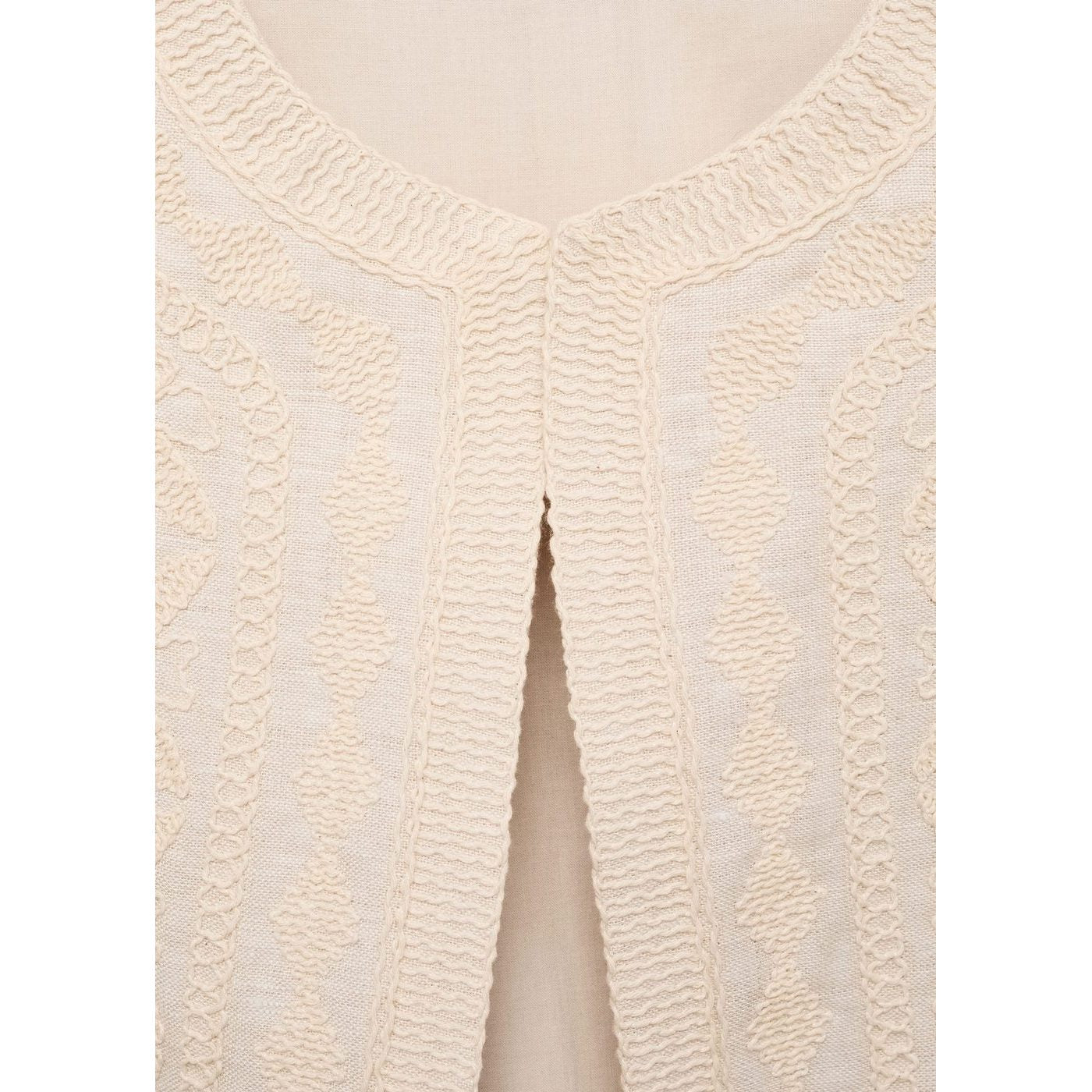 Gilet Lin Brodé