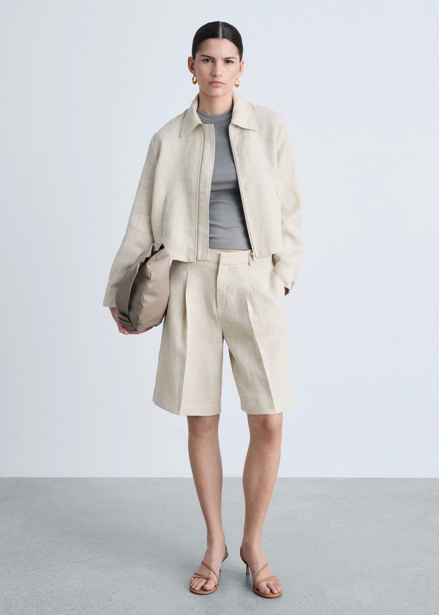 Veste 100 % Lin Fermeture Éclair