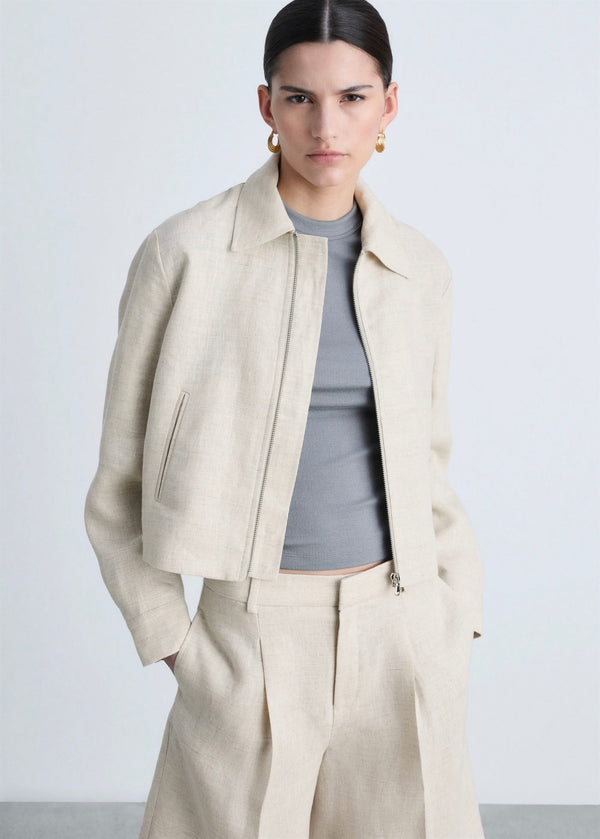 Veste 100 % Lin Fermeture Éclair