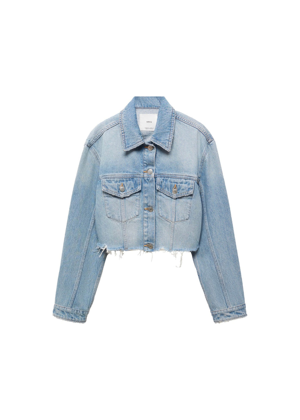 Blouson En Jean Bas Effiloché