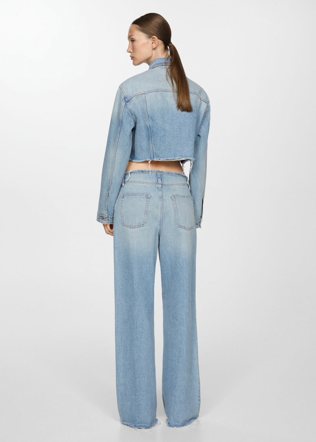 Blouson En Jean Bas Effiloché