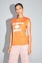 Le T-Shirt Robbie Calico En Cotton Orange Fabriqué Au Portugal