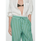Pantalon Droit À Rayures