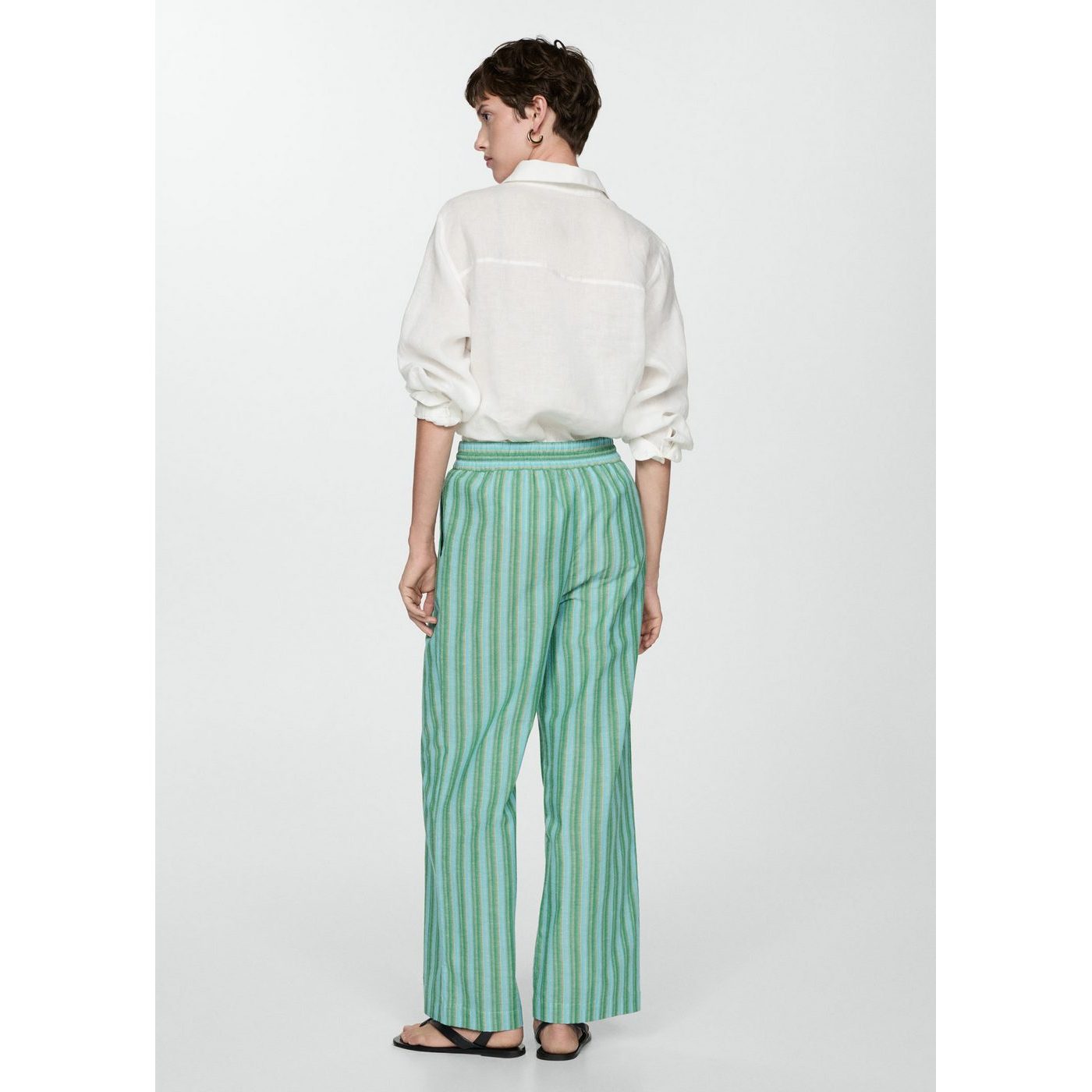 Pantalon Droit À Rayures