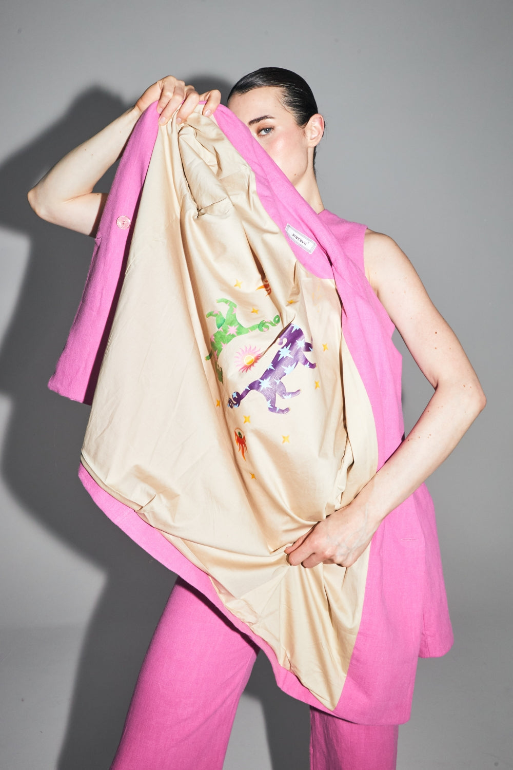 Le Blazer Ema En Lin Rose Vibrant Fabriqué En Italie