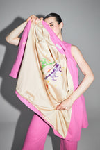 Le Blazer Ema En Lin Rose Vibrant Fabriqué En Italie