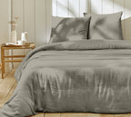 Parure De Lit Complète 100% Gaze De Coton - Gris Galet