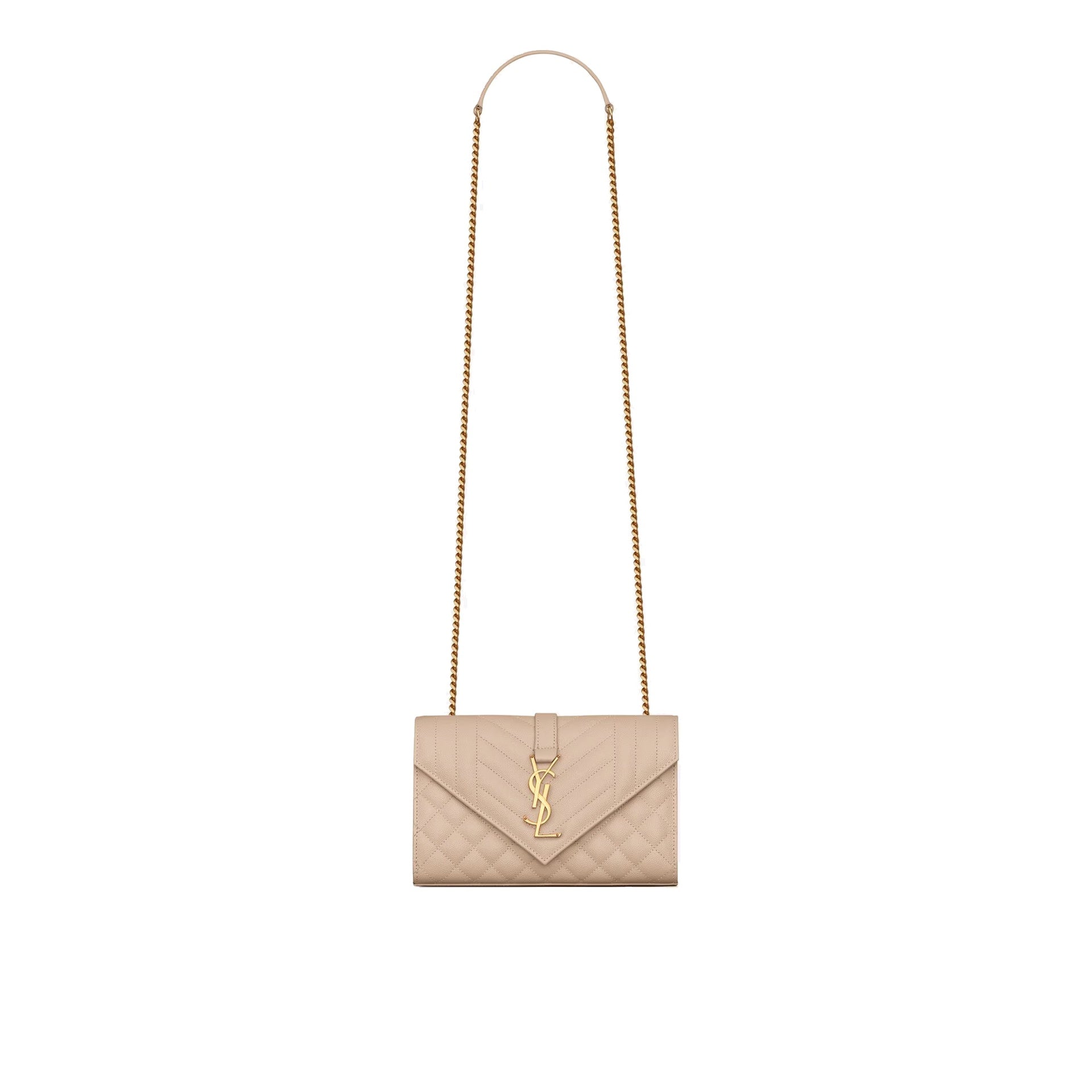 Saint Laurent - Sac Envelope Small - Femme - Beige