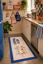 Tapis de Cuisine "Coffee Club Blue"