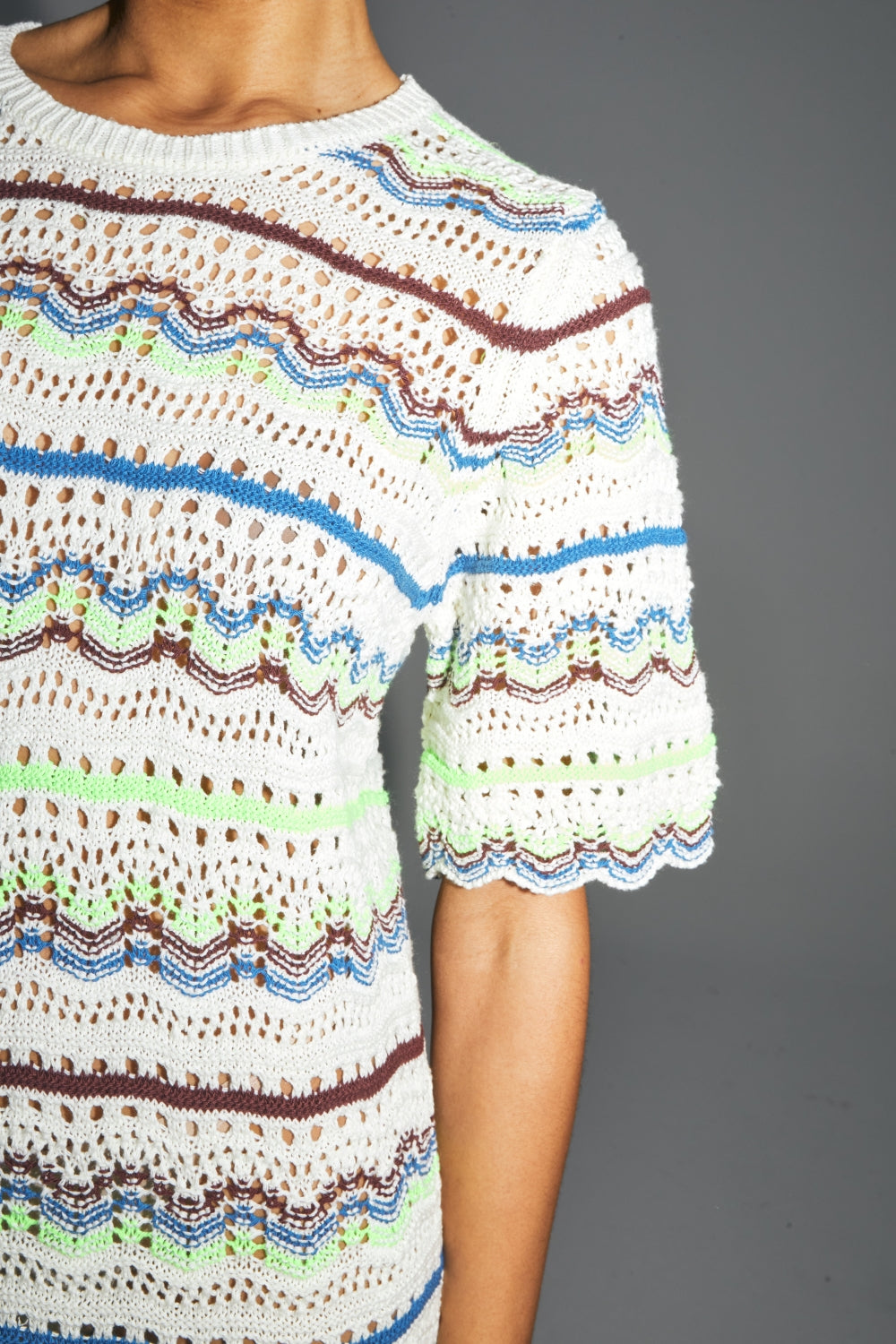 La Mini Robe Talitha En Crochet Colorful De Coton Oeko-Tex Fabriquée En Italie