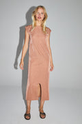 La Robe Adèle En Lurex Bronze Fabriquée En Italie