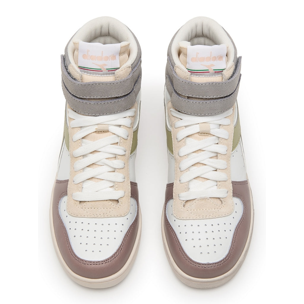 Diadora - Sneakers Haut Magic Bas Mi Iw - White/Antler/Flint Gray - Femme