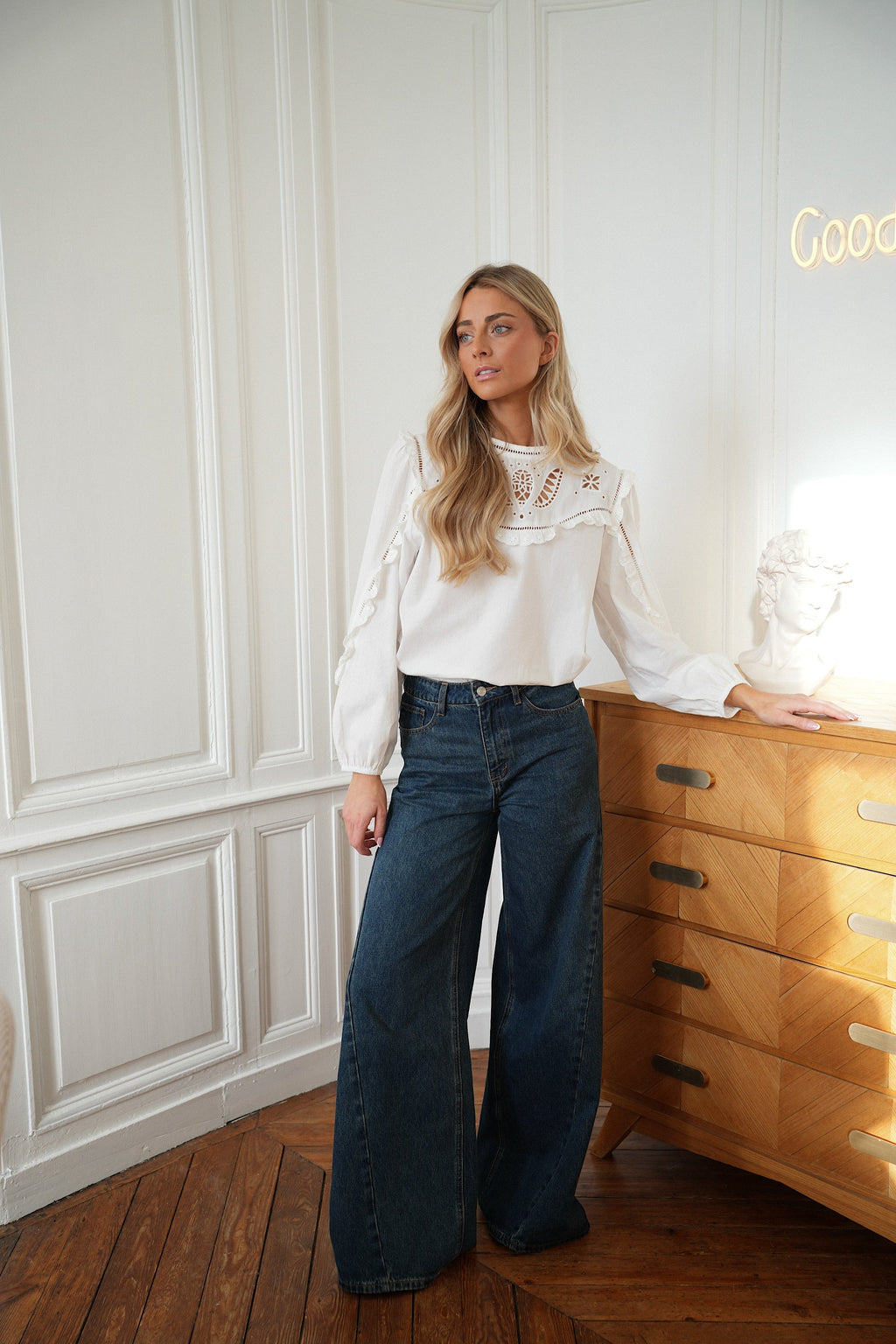 Blouse Brodée Ines - Blanche