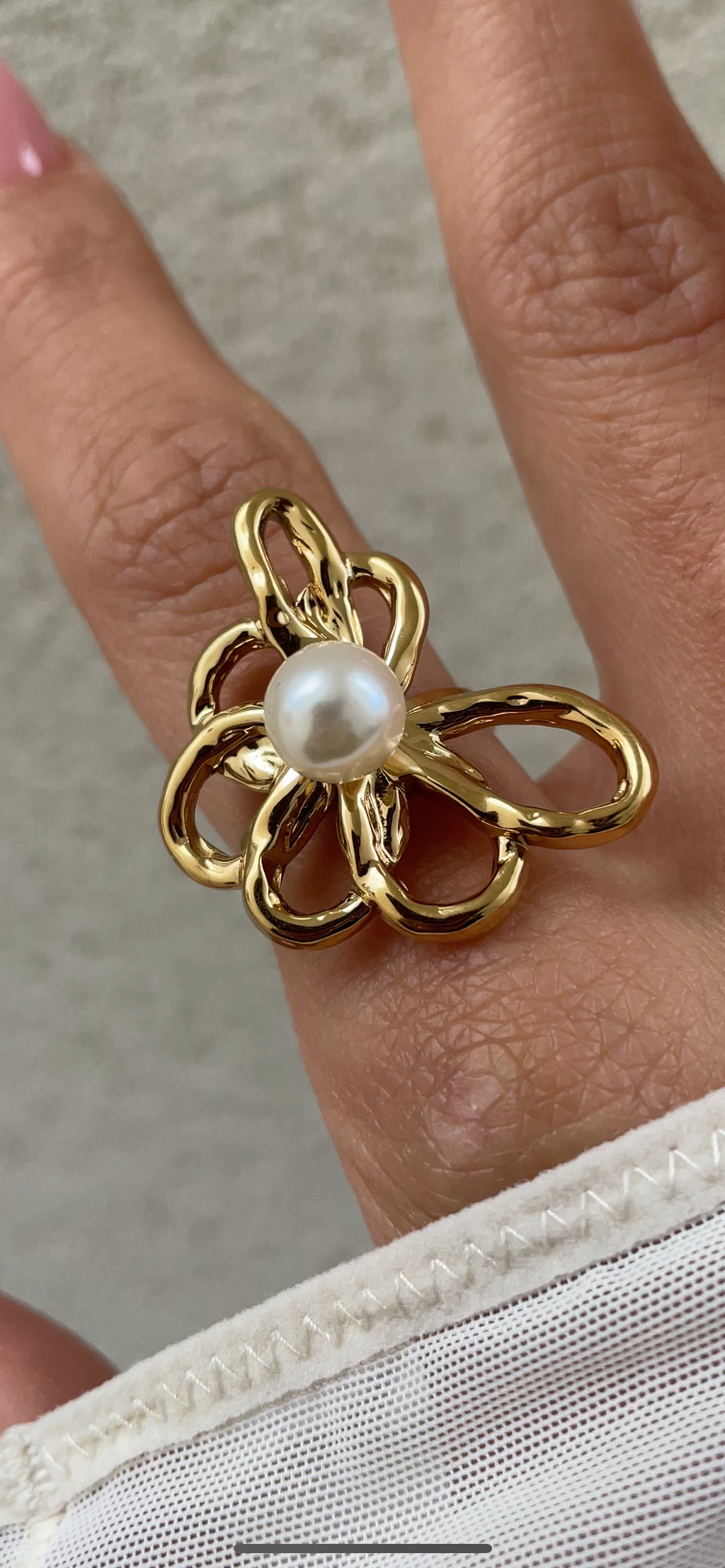 Bague Leave X Pearl