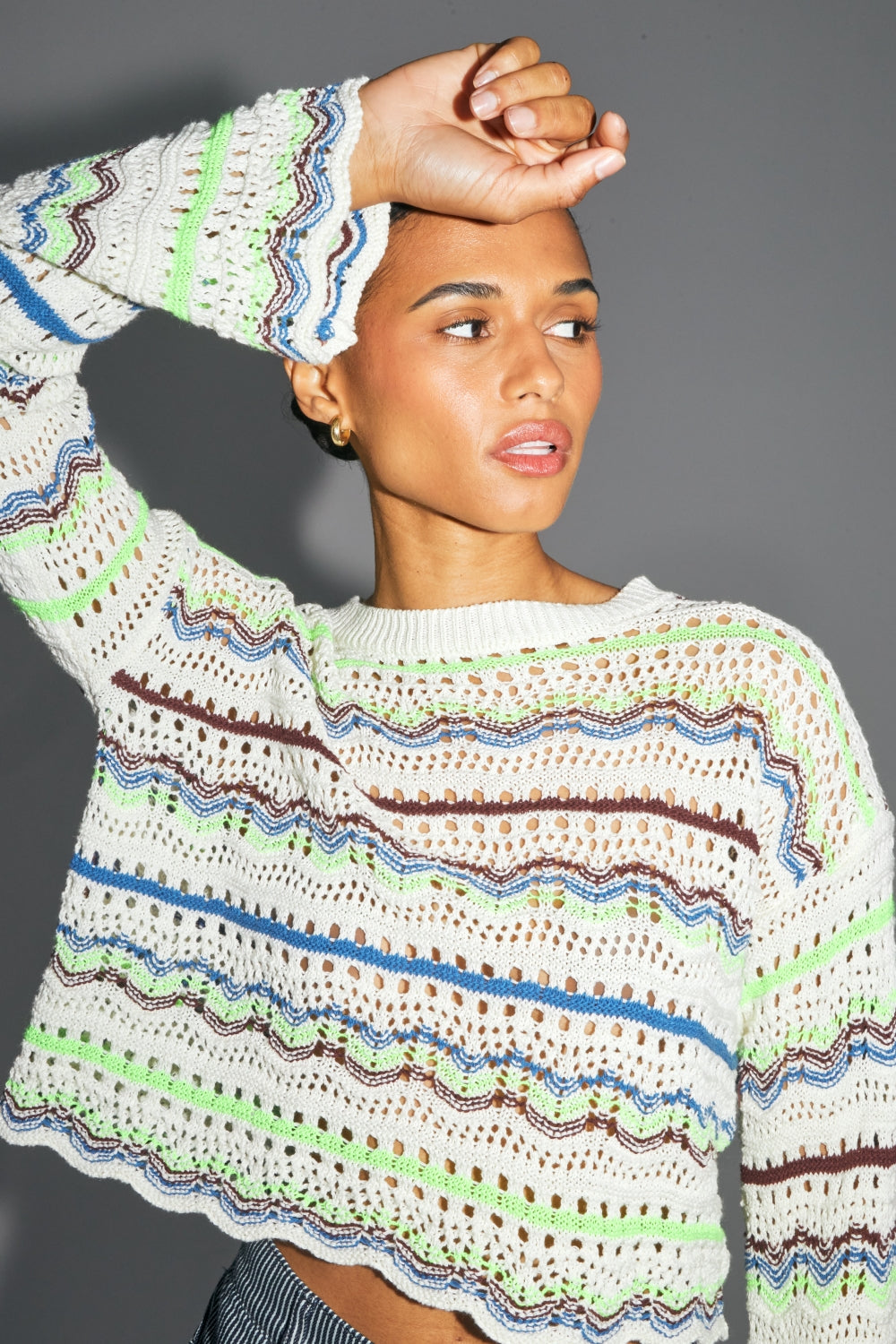 La Maille Cléo En Crochet Colorful De Coton Oeko-Tex Fabriquée En Italie