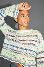 La Maille Cléo En Crochet Colorful De Coton Oeko-Tex Fabriquée En Italie
