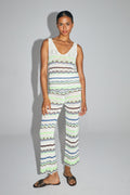 Le Pantalon Rafael En Crochet Colorful Oeko-Tex Fabriqué En Italie