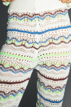 Le Pantalon Rafael En Crochet Colorful Oeko-Tex Fabriqué En Italie