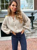 Cardigan Beige Chiné Honorine