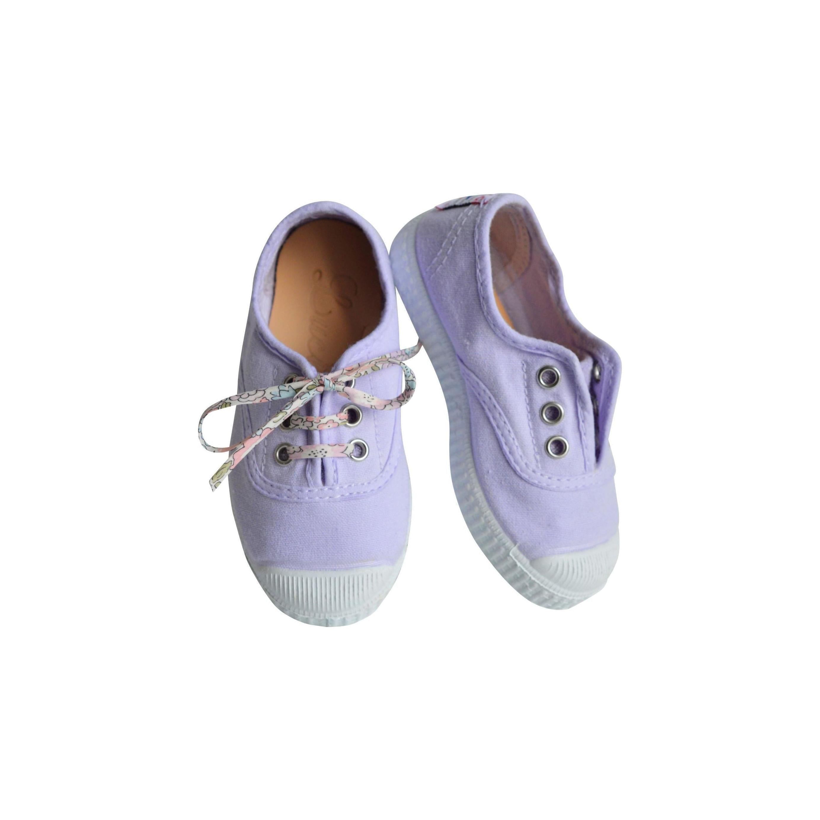 Chaussures Baskets Tennis En Toiles À Lacets Et Élastiques - Lila - Mixte