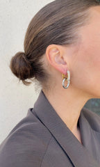 Boucles D'Oreilles Gems Oval X Hoops