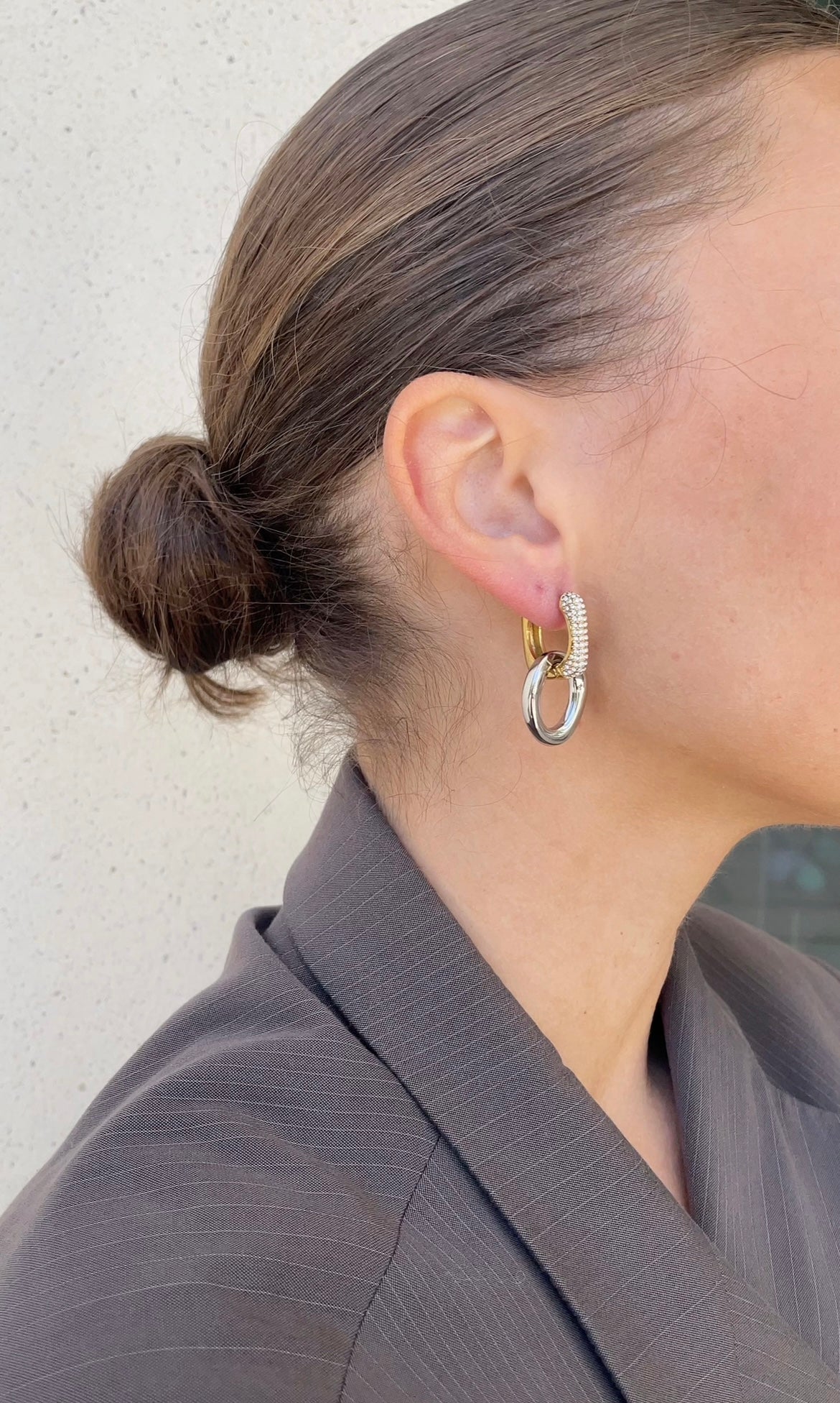 Boucles D'Oreilles Gems Oval X Hoops